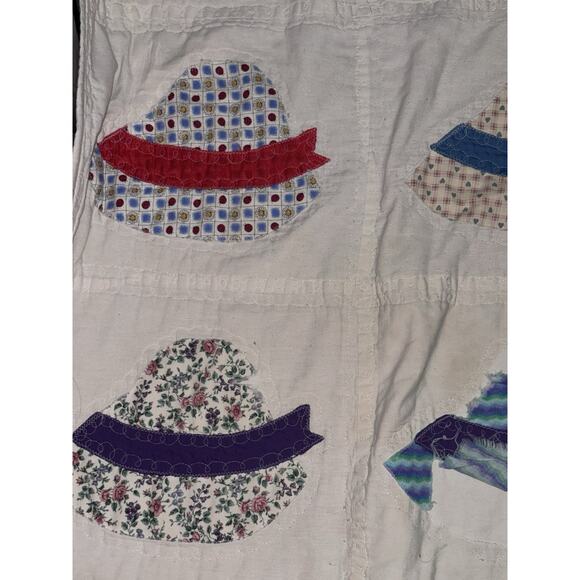 Vintage Homemade Ladies Hat Quilt- Has Callouts - Picture 15 of 16